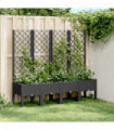 vidaXL Garden Planter with Trellis Black 160x40x142 cm PP