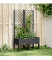 vidaXL Garden Planter with Trellis Black 80x40x142 cm PP