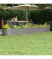 vidaXL Garden Raised Bed Powder-coated Steel 332x40x36 cm Grey