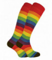 2 Pack Ladies Extra Long Bamboo Socks (Rainbow)