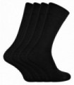 4 PAIRS Ladies Bamboo Crew Socks - CR2 (4-8 UK / Black)