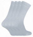 4 PAIRS Ladies Bamboo Crew Socks - CR2 (4-8 UK / White)