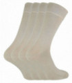 4 PAIRS Ladies Bamboo Crew Socks - CR2 (4-8 UK / Natural)