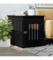 vidaXL Dog Crate Furniture Black 55x75x65 cm Engineered Wood