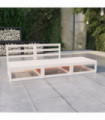 3 Piece Garden Lounge Set White Solid Pinewood