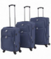 3 Piece Soft Case Trolley Set Navy Blue