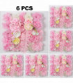 6PCS 3D Artificial Flowers Wall Panel Flower Backdrop Roses hydrangea for Party Wedding Bridal Shower Outdoor Home Decoration