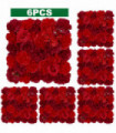 6PCS 3D Artificial Flowers Wall Panel Flower Backdrop Roses hydrangea for Party Wedding Bridal Shower Outdoor Home Decoration