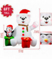 6FT Christmas Inflatables Outdoor Decorations Polar Bear Inflatable with Penguin Blow up with LED Light for Xmas Outdoor Decor