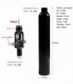 0.38L Aluminum Tank  5/8"-18 UNF Air Bottle 3000Psi 200Bar HPA Compressed Air Co2 Cylinder Bottle Tank Regulator Valve