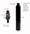 0.38L Aluminum Tank  5/8"-18 UNF Air Bottle 3000Psi 200Bar HPA Compressed Air Co2 Cylinder Bottle Tank Regulator Valve