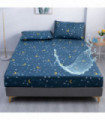 1 Piece Cartoon dinosaur Pattern Waterproof  Bedsheet Fitted Sheet, Bedroom Printed Bedspread, Bedding (Excluding Pillowcase)