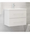 vidaXL Sink Cabinet with Built-in Basin White Engineered Wood