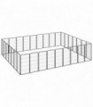 32-Panel Dog Playpen Black 50x100 cm Powder-coated Steel