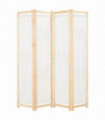 4-Panel Room Divider Cream 160x170x4 cm Fabric