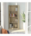 4-Tier Book Cabinet Sonoma Oak 60x24x142 cm Engineered Wood