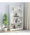 4-Tier Book Cabinet White 80x24x142 cm Engineered Wood