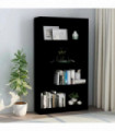 4-Tier Book Cabinet Black 80x24x142 cm Engineered Wood