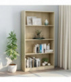 4-Tier Book Cabinet Sonoma Oak 80x24x142 cm Engineered Wood