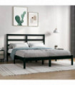 Bed Frame Black Solid Wood Pine 120x200 cm