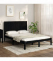 Bed Frame Black Solid Wood Pine 120x200 cm