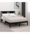 Bed Frame Black Solid Wood Pine 120x200 cm