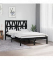 Bed Frame Black Solid Wood Pine 120x200 cm