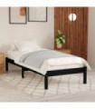 Bed Frame Black Solid Wood Pine 100x200 cm