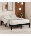 Bed Frame Black Solid Wood Pine 120x200 cm