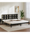 Bed Frame Black Solid Wood Pine 200x200 cm