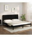 Bed Frame Black Solid Wood Pine 200x200 cm