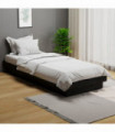 Bed Frame Black Solid Wood Pine 75x190 cm 2FT6 Small Single