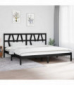 Bed Frame Black Solid Wood Pine 200x200 cm