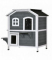 Cat Condo w/ Tons of Room & Openable Roof, Fir Wood, Outdoor/Indoor Catio Grey