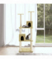 Cat Tree with Sisal Scratching Posts Cream 141 cm