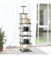 Cat Tree with Sisal Scratching Posts Dark Grey 216 cm