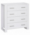 Chest Of 4 Drawers Home Storage Clothes Cabinet Metal Handles White