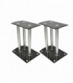 Aluminum Speaker Stands Black Glass 2pcs