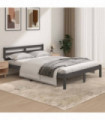 Bed Frame Solid Wood Pine 135x190 cm Grey 4FT6 Double