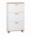 Shoe Storage Cabinet White Particle Board 70L x 23.5W x 122H cm Slimline Design