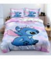 Anime Stitch Bedding Set 3D Cartoon Printed Quilt Duvet Cover Set Pillowcase Kids Beddroom Comfortable Home Decor