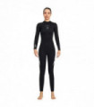 3mm Neoprene Black Splicing Wetsuit Men's Women's Long Back Zipper Surf One-piece Swimming Couple Suit Underwater Warm Suit