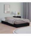 Bed Frame Black 75x190 cm 2FT6 Small Single Solid Wood