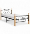 vidaXL Bed Frame Black Metal 100x200 cm