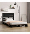 vidaXL Bed Frame Black 75x190 cm Small Single Solid Wood Pine