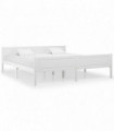 vidaXL Bed Frame Solid Pinewood White 180x200 cm Super King