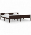 vidaXL Bed Frame Solid Pinewood Dark Brown 200x200 cm