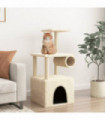 vidaXL Cat Tree with Sisal Scratching Posts Cream 109.5 cm