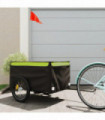 vidaXL Bike Trailer Black and Green 45 kg Iron