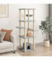 vidaXL Cat Tree with Sisal Scratching Posts Light Grey 154 cm